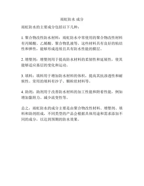 雨虹防水 成分