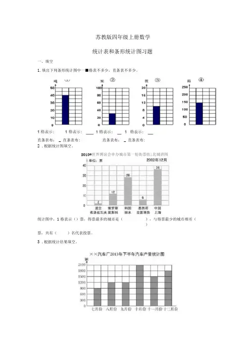 苏教版数学四年级上册：《统计表和条形统计图》习题