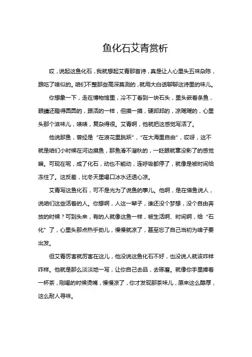 鱼化石艾青赏析