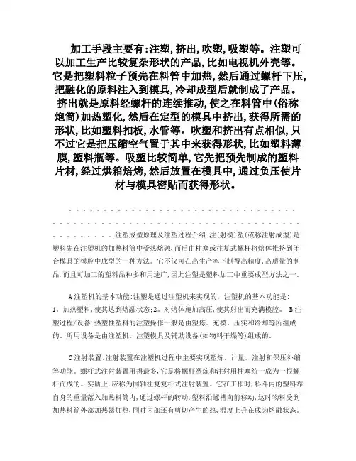 注塑材料的成形工艺