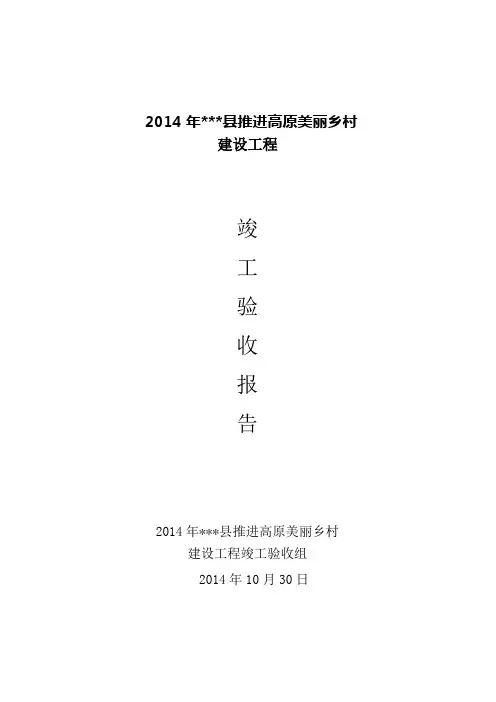美丽乡村验收报告