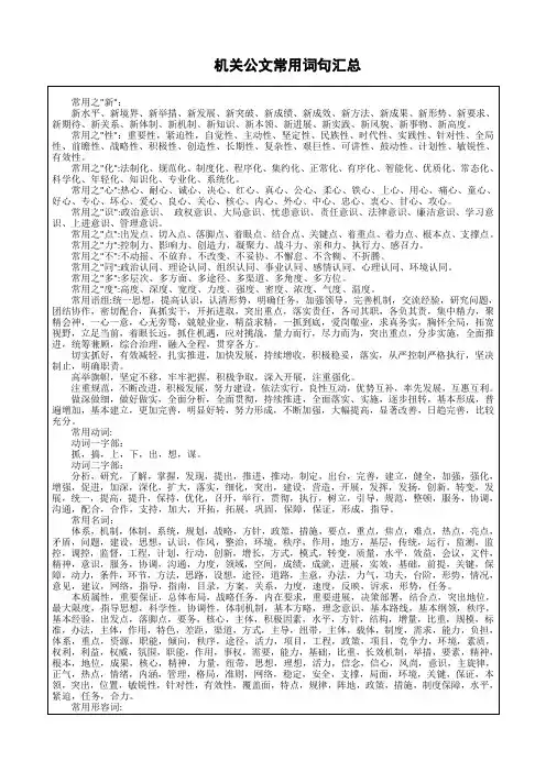 机关公文常用词句汇总