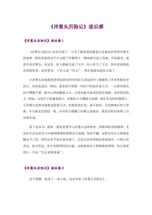 《洋葱头历险记》读后感