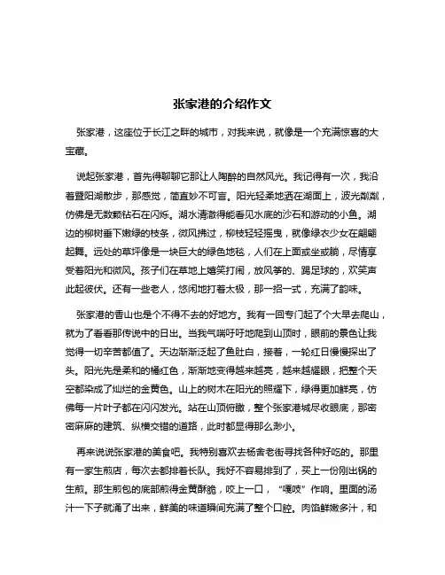 张家港的介绍作文