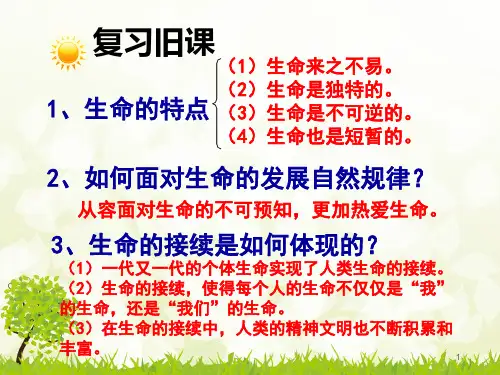 敬畏生命---道德与法治PPT参考课件