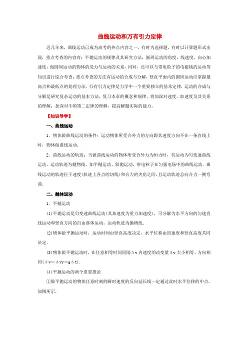 高考物理 备考冲刺之易错点点睛系列 专题04 曲线运动和万有引力定律(教师版)