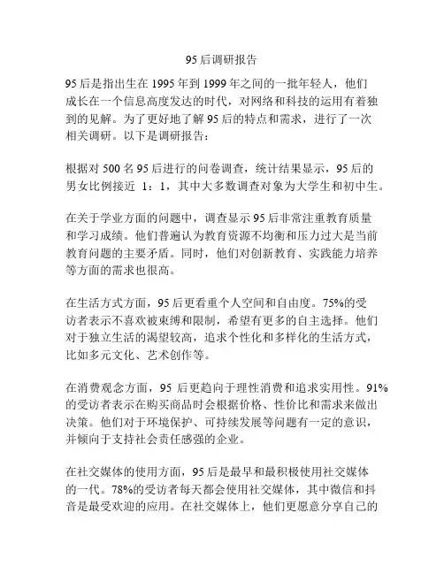 95后调研报告