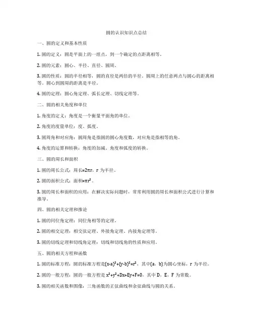 圆的认识知识点总结