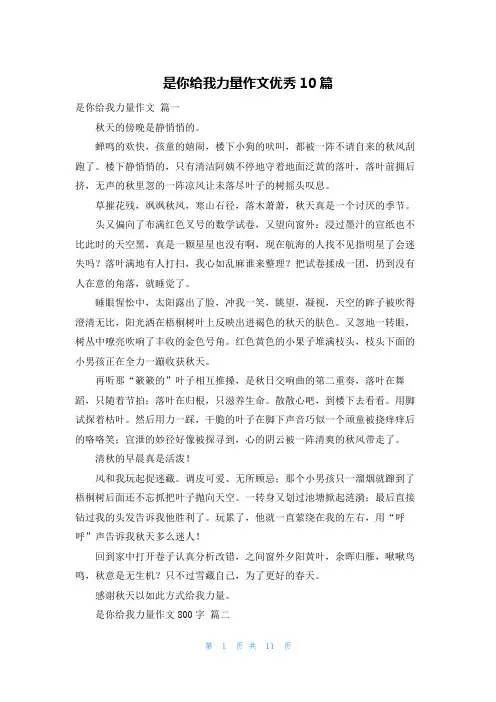 是你给我力量作文优秀10篇