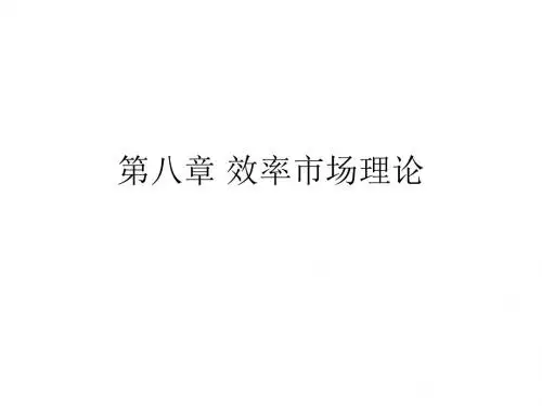 何谓有效市场PPT课件