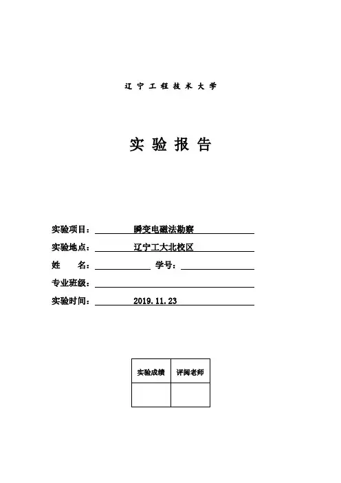 瞬变电磁法实验报告