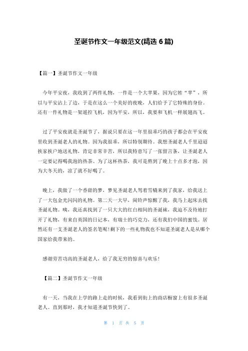 圣诞节作文一年级范文(精选6篇)
