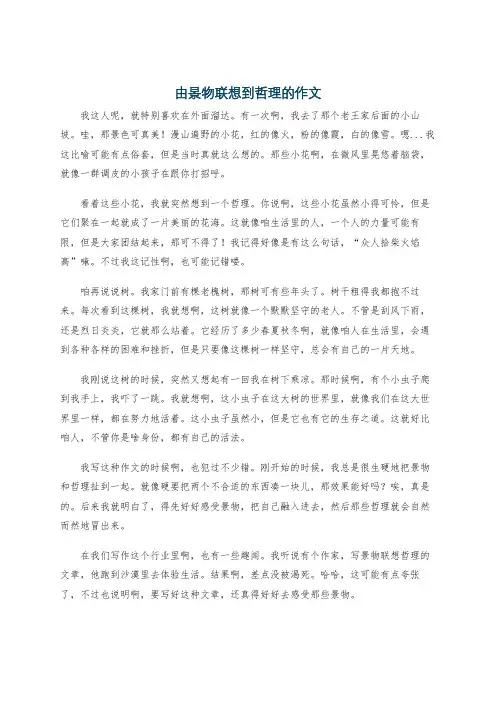 由景物联想到哲理的作文