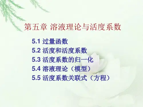 溶液理论和活度系数