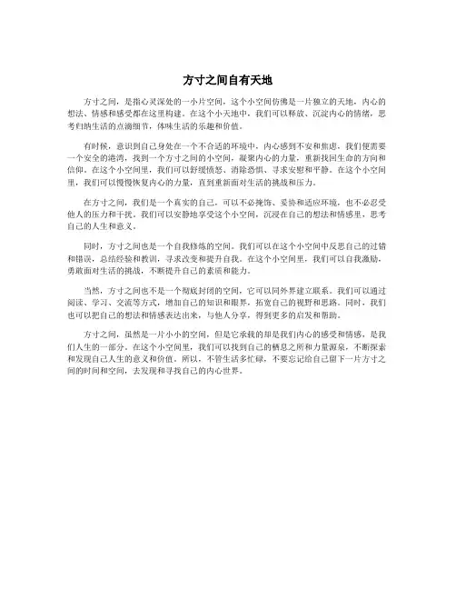 方寸之间自有天地