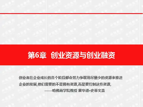 创业资源与创业融资