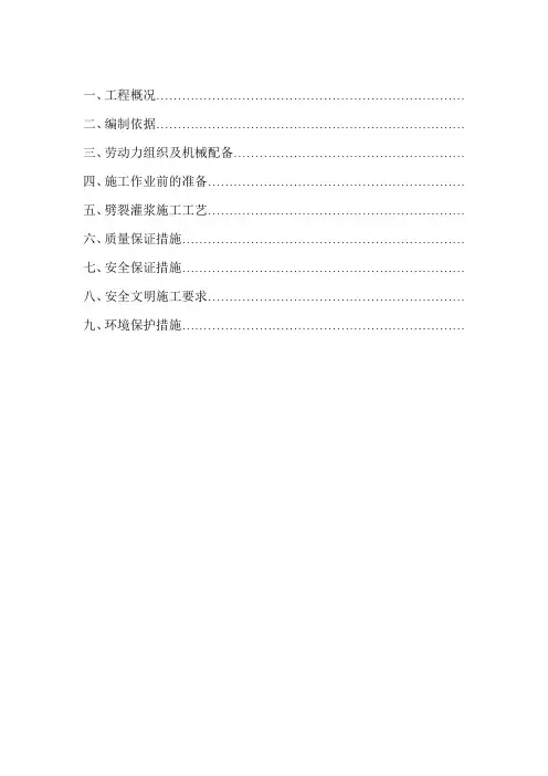 劈裂灌浆专项施工方案