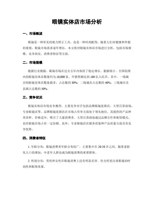 眼镜实体店市场分析