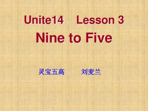 北师大版高中英语必修5 unit14  Careers  lesson3 Nine to Five 名师公开课优质课件 (12)