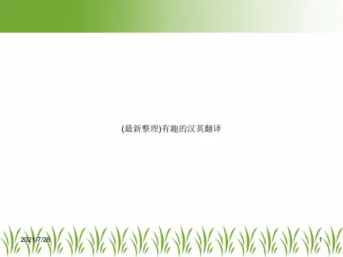 (最新整理)有趣的汉英翻译
