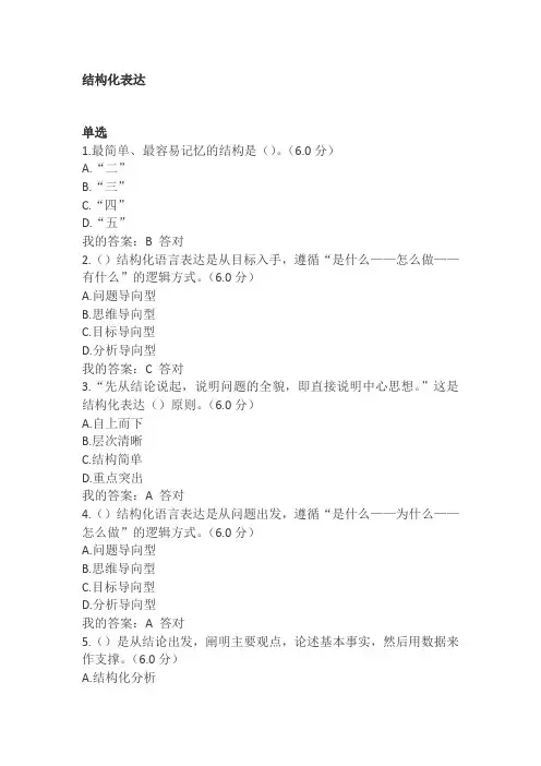 2018年宁波市专技人员继续教育公需课--结构化表达