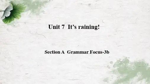 Unit 7 Section A Grammar课件 2022-2023学年人教版七年级英语下册 