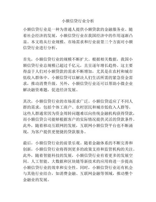 小额信贷行业分析
