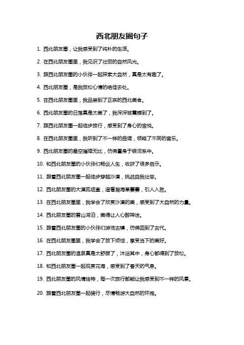 西北朋友圈句子
