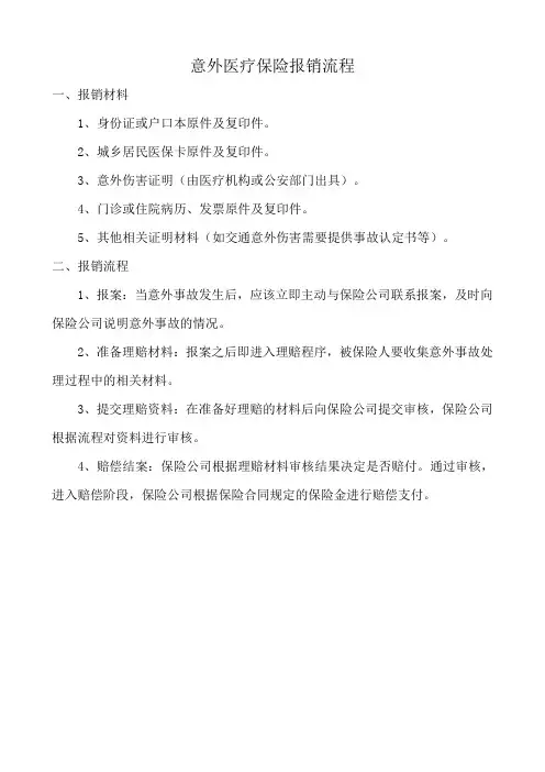 意外医疗保险报销流程