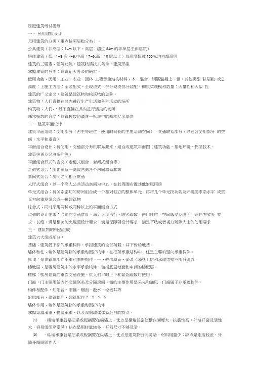 房屋建筑学考试提纲.docx