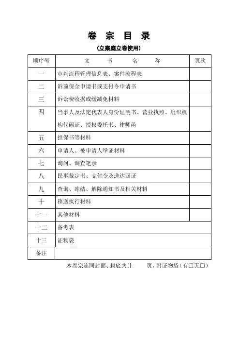 卷宗目录(各类型)