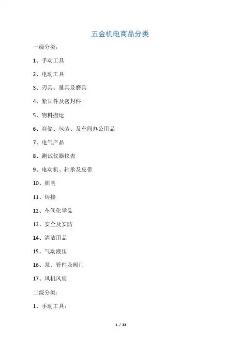 五金工具分类