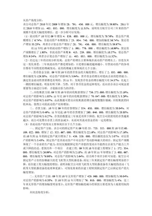 资产负债表水平分析