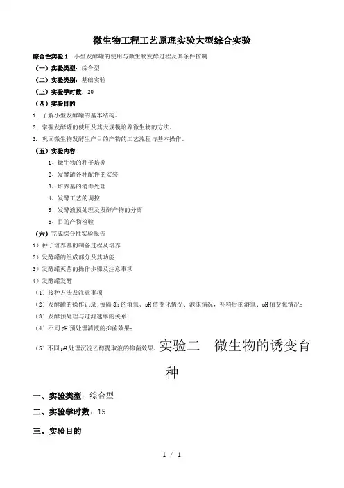 发酵教学大纲word版