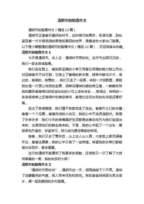 清明节的踏青作文（精选12篇）