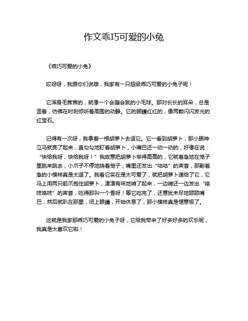 作文乖巧可爱的小兔