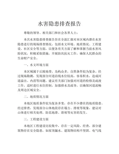 水害隐患排查报告