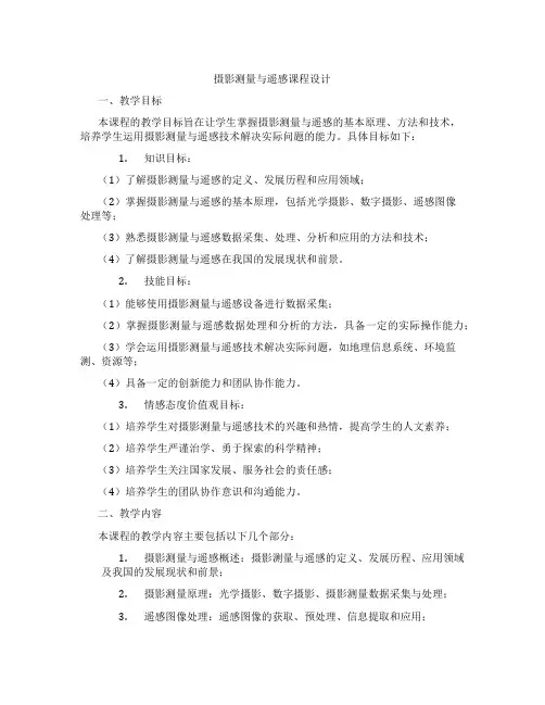 摄影测量与遥感课程设计