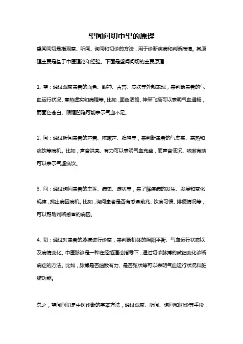 望闻问切中望的原理