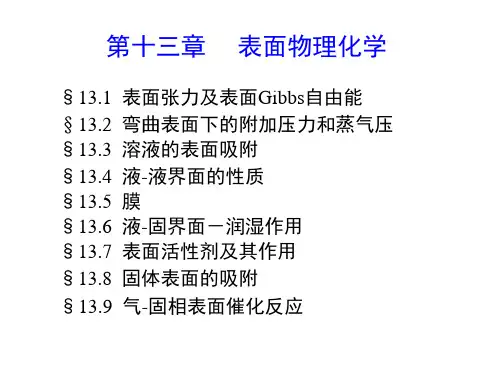 物理化学课件13章 表面物理化学