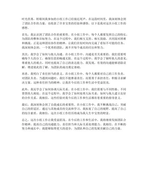 小组工作感想