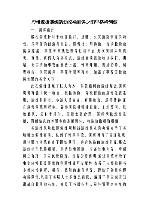 应急救援演练活动领导点评