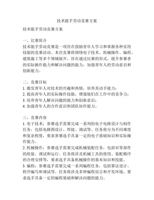 技术能手劳动竞赛方案
