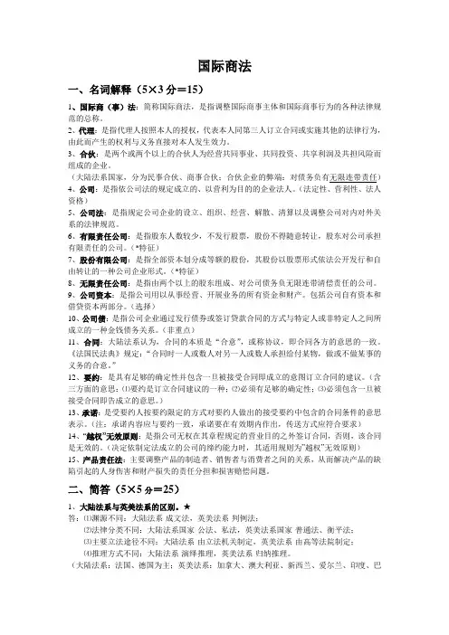 国际商法要点