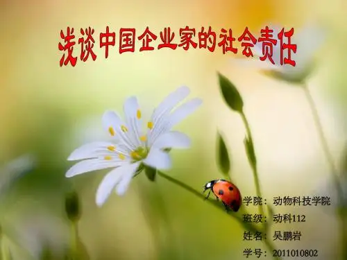浅谈企业家的社会责任