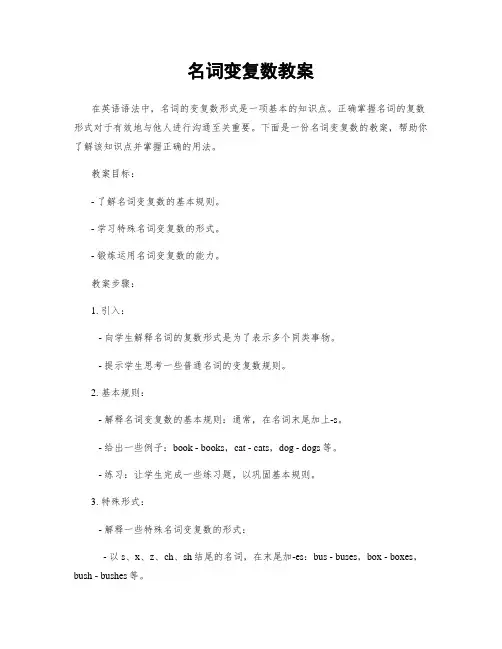 名词变复数教案