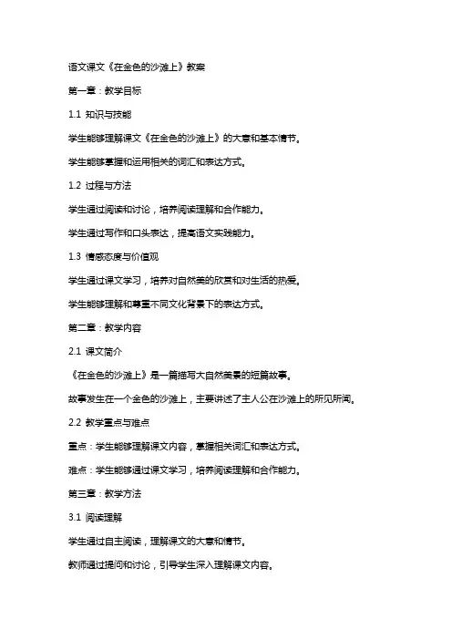 语文课文《在金色的沙滩上》教案