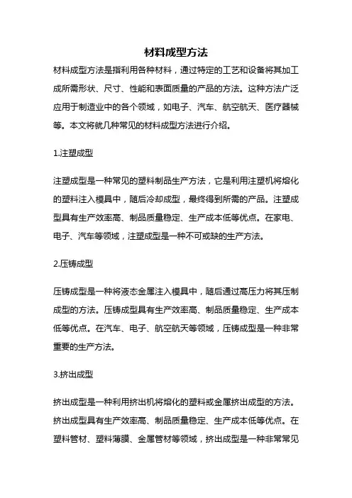 材料成型方法