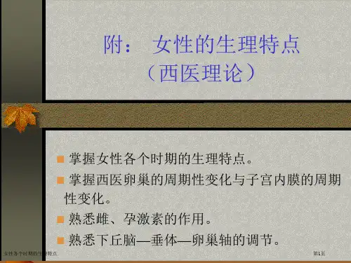 女性各个时期的生理特点专家讲座