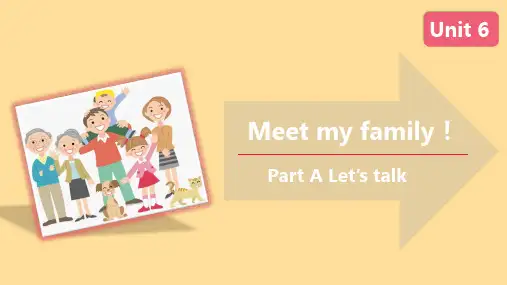 人教版PEP四年级英语上册Unit 6 Meet my family! A Let’s talk课件